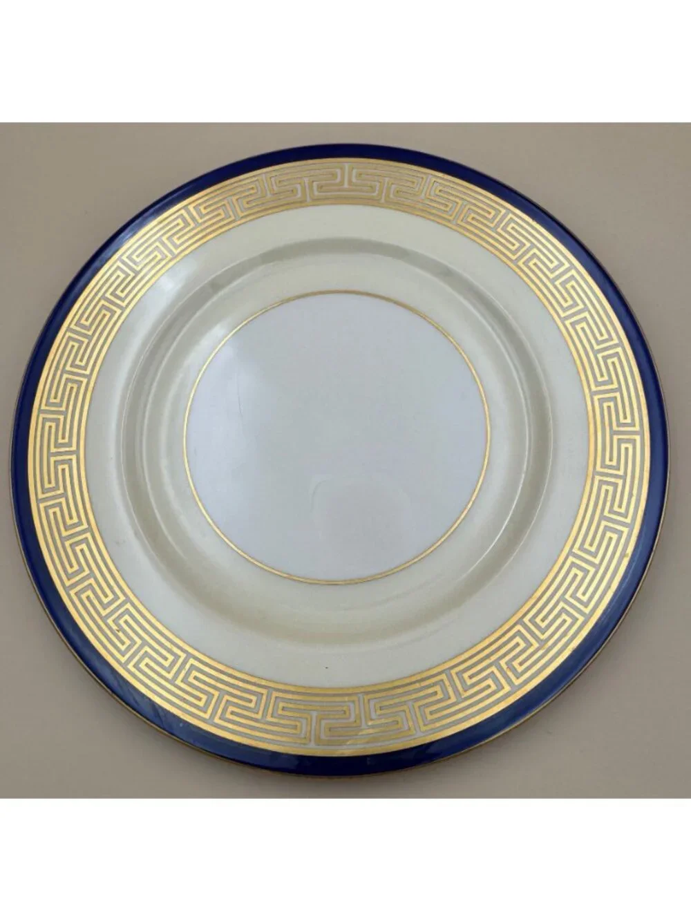 Lenox Etruscan Cobalt Blue Greek Key Dinner Plate 10 3/8